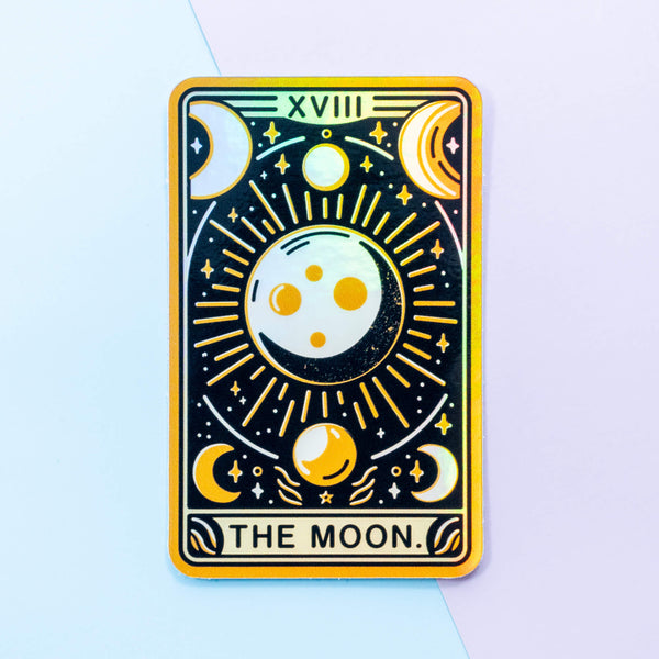 The Moon Tarot Card Holographic Vinyl Stickers